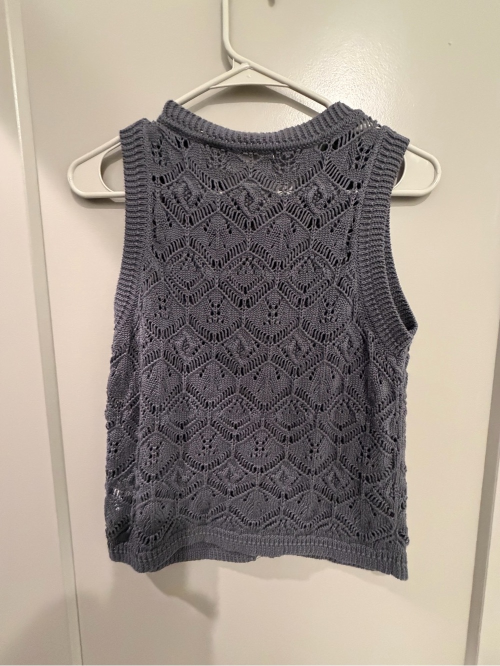 Target Blue Openwork Knit Button-Front Sweater Vest - Picture 4 of 4